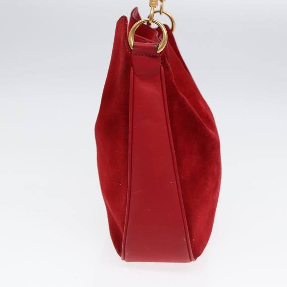 GUCCI Bamboo Shoulder Bag Suede 2way Red Gold 001 2113 1638 Auth 85477 - Picture 4 of 16